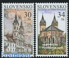 Slovakia 2007 Monasteries 2v, Mint NH, Religion - Churches, Temples, Mosques, Synagogues - Cloisters & Abbeys - Nuevos