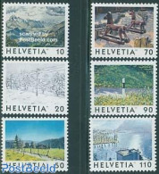 Switzerland 1998 Definitives, Views 6v, Mint NH, Nature - Various - Horses - Tourism - Ungebraucht