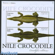 Liberia 2011 Nile Crocodile S/s, Mint NH, Nature - Crocodiles - Reptiles - Other & Unclassified
