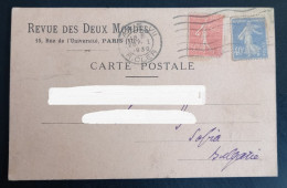 P1  France 1930 Postal Stationery Card Revue Des Deux Mondes Sent To Bulgaria Sofia - Standard- Und TSC-AK (vor 1995)