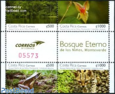 Costa Rica 2011 Bosque Eterno S/s, Mint NH, Nature - Animals (others & Mixed) - Cat Family - Flowers & Plants - Frogs .. - Rotary, Lions Club