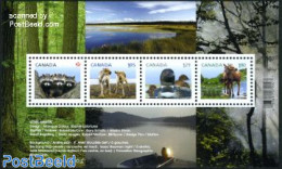 Canada 2012 Baby Wildlife S/s, Mint NH, Nature - Transport - Animals (others & Mixed) - Birds - Deer - Ducks - Ships A.. - Neufs