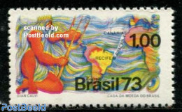 Brazil 1973 Bracan 1 Cable 1v, Mint NH, Science - Various - Telecommunication - Maps - Neufs
