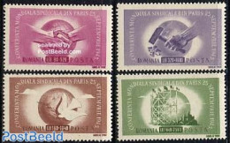 Romania 1945 World Labour Congress 4v, Mint NH, Various - Union - Unused Stamps