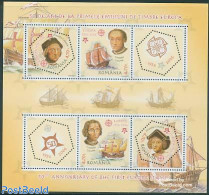 Romania 2005 50 Years Europa Stamps S/s, Mint NH, History - Transport - Europa Hang-on Issues - Explorers - Ships And .. - Neufs