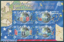 Samoa 2005 50 Years Europa Stamps S/s, Mint NH, History - Various - Europa Hang-on Issues - Stamps On Stamps - Maps - Idee Europee