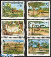 Somalia 1977 Nature Conservation 6v, Mint NH, Nature - Animals (others & Mixed) - Cats - Giraffe - Somalië (1960-...)