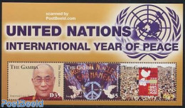 Gambia 2004 Int. Year Of Peace 3v M/s, Mint NH, History - Nature - Performance Art - Peace - Politicians - United Nati.. - Muziek