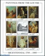 Grenada 1993 Louvre Museum 8v M/s, Mint NH, Art - Museums - Paintings - Museos