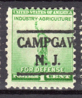 MM-746; USA Precancel/Vorausentwertung/Preo; CAMPGAW (NJ), Type 492 - Préoblitérés
