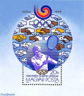 Hungary 1988 Olympic Games Seoul S/s, Mint NH, Sport - Olympic Games - Tennis - Unused Stamps