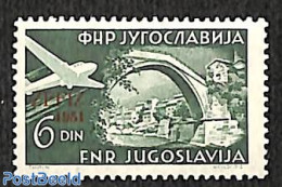 Yugoslavia 1951 Zefiz Exposition 1v, Mint NH, Transport - Aircraft & Aviation - Art - Bridges And Tunnels - Ongebruikt