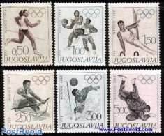 Yugoslavia 1968 Olympic Games Mexico 6v, Mint NH, Sport - Basketball - Gymnastics - Kayaks & Rowing - Olympic Games - Unused Stamps