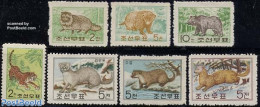 Korea, North 1962 Preditors 7v, Mint NH, Nature - Animals (others & Mixed) - Bears - Cat Family - Corea Del Norte