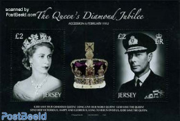 Jersey 2012 Elizabeth II Diamond Jubilee S/s, Mint NH, History - Kings & Queens (Royalty) - Case Reali