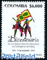 Colombia 2011 200 Years Independent Cartagena De Indias 1v, Mint NH - Kolumbien