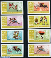 Ajman 1967 Preolympics 8v Imperforated, Mint NH, Nature - Sport - Horses - Olympic Games - Sport (other And Mixed) - Ajman