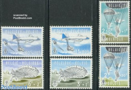 Belgium 1960 Parachuting 6v, Mint NH, Sport - Transport - Parachuting - Sport (other And Mixed) - Aircraft & Aviation - Unused Stamps