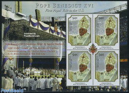 Micronesia 2008 Pope Benedict XVI USA Visit 4v M/s, Mint NH, Religion - Pope - Religion - Pausen