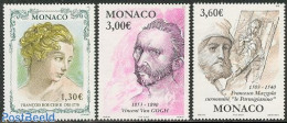 Monaco 2003 Painting Artists 3v, Mint NH, Art - Paintings - Vincent Van Gogh - Neufs