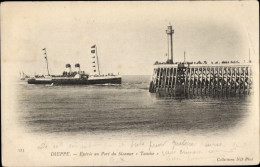 CPA Dieppe Seine-Maritime, Einfahrt In Den Hafen Des Dampfers Tamise - Other & Unclassified