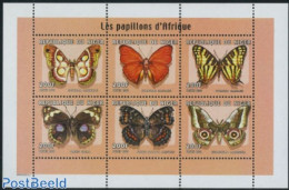 Niger 2000 Butterflies 6v M/s, Mint NH, Nature - Butterflies - Níger (1960-...)