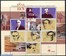 Portugal 2001 Famous Persons 8v M/s, Mint NH, Performance Art - Music - Art - Authors - Unused Stamps