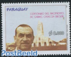 Paraguay 2007 Gabriel Casaccia 1v, Mint NH, Religion - Churches, Temples, Mosques, Synagogues - Churches & Cathedrals