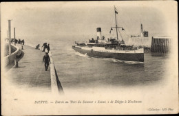CPA Dieppe Seine Maritime, Einfahrt In Den Hafen Des Dampfers Sussex - Other & Unclassified