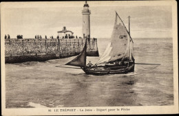 CPA Le Tréport Seine Maritime, La Jetee, Abfahrt Zum Angeln - Other & Unclassified