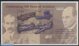 Saint Kitts/Nevis 2003 Wright Brothers 4v M/s, Mint NH, Transport - Aircraft & Aviation - Airplanes