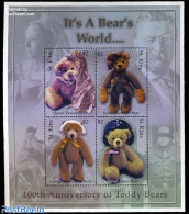 Saint Kitts/Nevis 2003 Teddy Bears 4v M/s, Mint NH, Various - Teddy Bears - Toys & Children's Games - Other & Unclassified