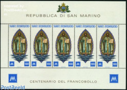 San Marino 1977 Stamp Centenary S/s, Mint NH, Religion - Religion - 100 Years Stamps - Ungebraucht