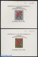 El Salvador 1961 Philatelic Convention 2 S/s, Mint NH, Nature - Flowers & Plants - El Salvador