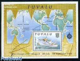Tuvalu 1989 MV Nivaga II S/s, Mint NH, Transport - Various - Ships And Boats - Maps - Barcos
