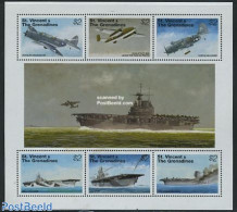 Saint Vincent 1995 End Of World War II In Pacific 6v M/s, Mint NH, History - Transport - World War II - Aircraft & Avi.. - WW2