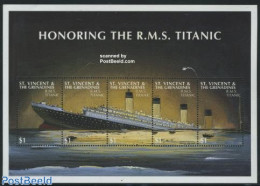 Saint Vincent 1997 Titanic 5v M/s, Mint NH, History - Transport - Ships And Boats - Titanic - Disasters - Boten