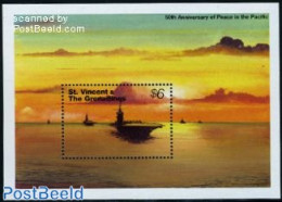 Saint Vincent 1995 End Of World War II In Pacific S/s, Mint NH, History - Transport - World War II - Ships And Boats - Guerre Mondiale (Seconde)