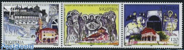 Albania 2009 Religious Objects 3v [::], Mint NH, Nature - Religion - Horses - Churches, Temples, Mosques, Synagogues -.. - Kerken En Kathedralen