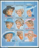 Comoros 1998 Death Of Diana 9v M/s (9x350F), Mint NH, History - Charles & Diana - Kings & Queens (Royalty) - Case Reali