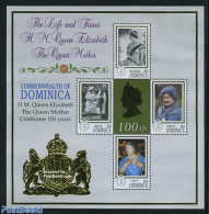 Dominica 1999 Queen Mother 4v M/s, Mint NH, History - Kings & Queens (Royalty) - Royalties, Royals
