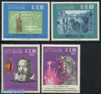 Ecuador 1966 Dante/Galileo 4v, Mint NH, Science - Physicians - Art - Authors - Physics