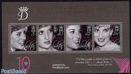 Gibraltar 2007 Death Of Diana S/s, Mint NH, History - Charles & Diana - Kings & Queens (Royalty) - Royalties, Royals