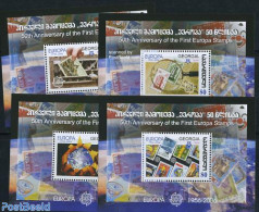 Georgia 2006 50 Years Europa Stamps 4 S/s, Mint NH, History - Europa Hang-on Issues - Philately - Stamps On Stamps - European Ideas