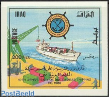 Iraq 1987 Arab Shipping Association S/s, Mint NH, Transport - Ships And Boats - Ships