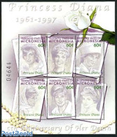 Micronesia 2002 Diana 5th Death Anniv. 6v M/s, Mint NH, History - Charles & Diana - Kings & Queens (Royalty) - Case Reali