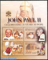 Micronesia 2004 Pope John Paul II 4v M/s, Mint NH, Religion - Pope - Religion - Pausen