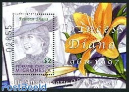 Micronesia 2002 Diana 5th Death Anniv. S/s, Mint NH, History - Charles & Diana - Kings & Queens (Royalty) - Royalties, Royals