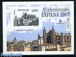 Spain 2007 Exfilna S/s Imperforated (not Valid For Postage), Mint NH, Religion - Churches, Temples, Mosques, Synagogues - Nuovi