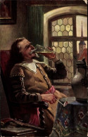 Artiste CPA Mann Trinkt Bier, Pfeife, Fenster, Tisch, Krug - Other & Unclassified
